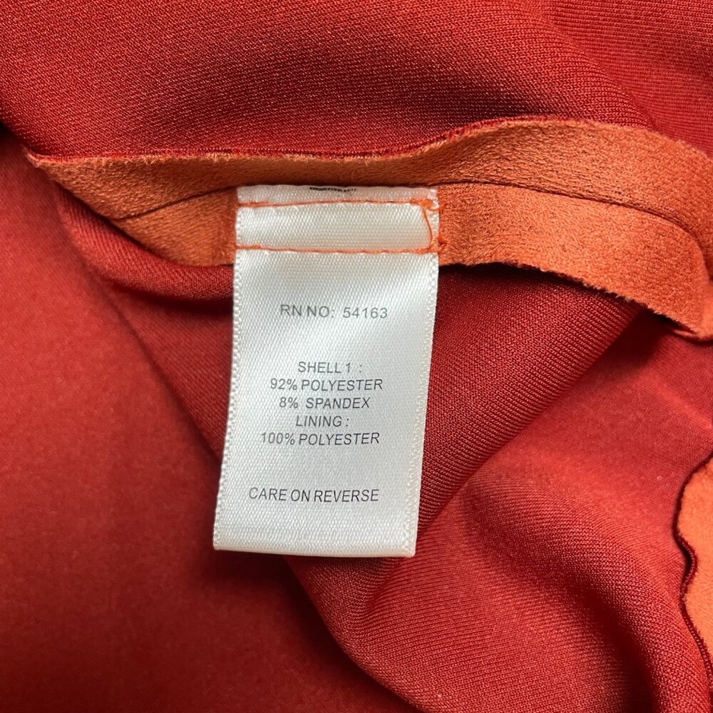 MARC NEW YORK JACKET FAUX SUEDE LEATHER 3/4 SLEEVE SIZE L STRETCH CLASSIC ORANGE - Picture 6 of 11